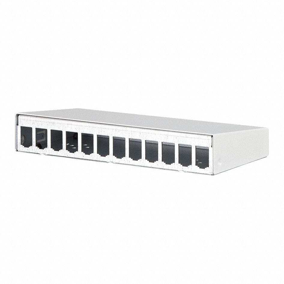 RJ45 Housing: Surface, Steel, RJ45, 12 Ports, Unequipped