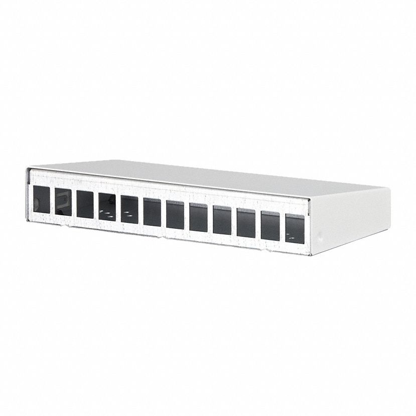 RJ45 Housing: Surface, Steel, RJ45, 12 Ports, Unequipped