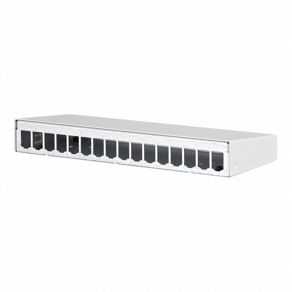 RJ45 Housing: Surface, Steel, RJ45, 16 Ports, Unequipped