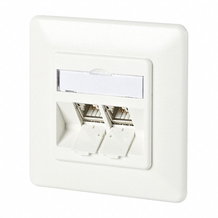 Wall Outlet: UP, GD-Zn (Zinc Die-Cast), IDC Connection x RJ45, 180° Mounting Angle