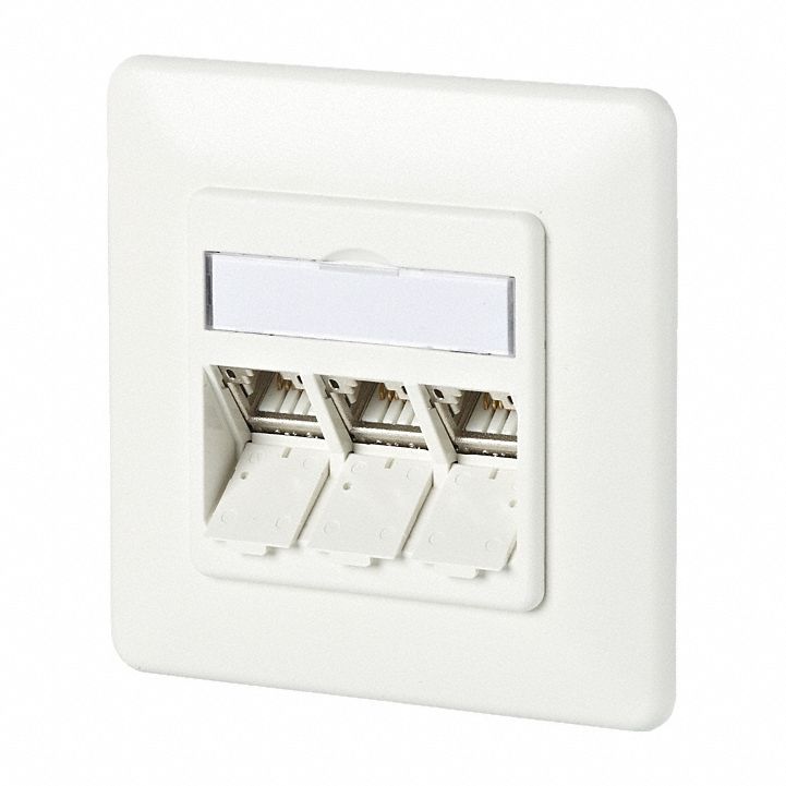 Wall Outlet: UP, GD-Zn (Zinc Die-Cast), IDC Connection x RJ45, 180° Mounting Angle