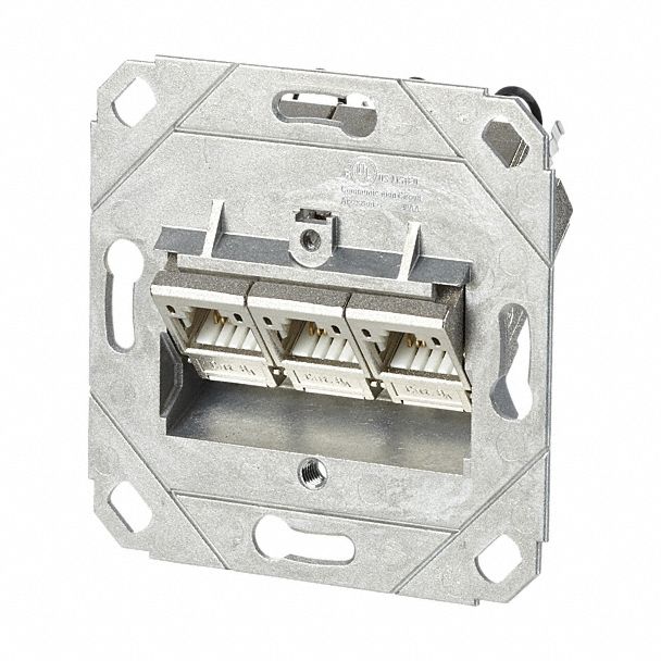 Wall Outlet: UP0, GD-Zn (Zinc Die-Cast), IDC Connection x RJ45, 180° Mounting Angle