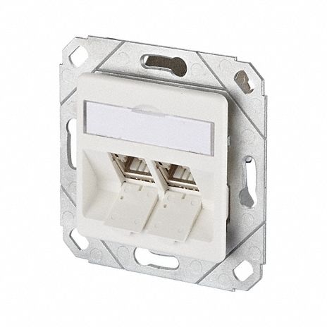Wall Outlet: UPK, GD-Zn (Zinc Die-Cast), IDC Connection x RJ45, 45° Mounting Angle