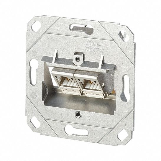 Wall Outlet: UP0, GD-Zn (Zinc Die-Cast), IDC Connection x RJ45, 45° Mounting Angle