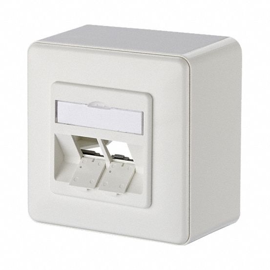 Wall Outlet: AP, GD-Zn (Zinc Die-Cast), Individual Keystone Modules, 45° Mounting Angle