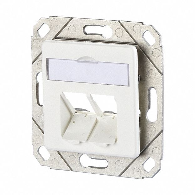 Wall Outlet: UPK, GD-Zn (Zinc Die-Cast), Individual Keystone Modules, 2 Ports