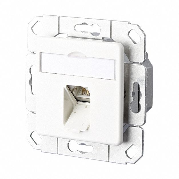 Wall Outlet: UPK, GD-Zn (Zinc Die-Cast), LSA Terminal Block x RJ45, 45° Mounting Angle