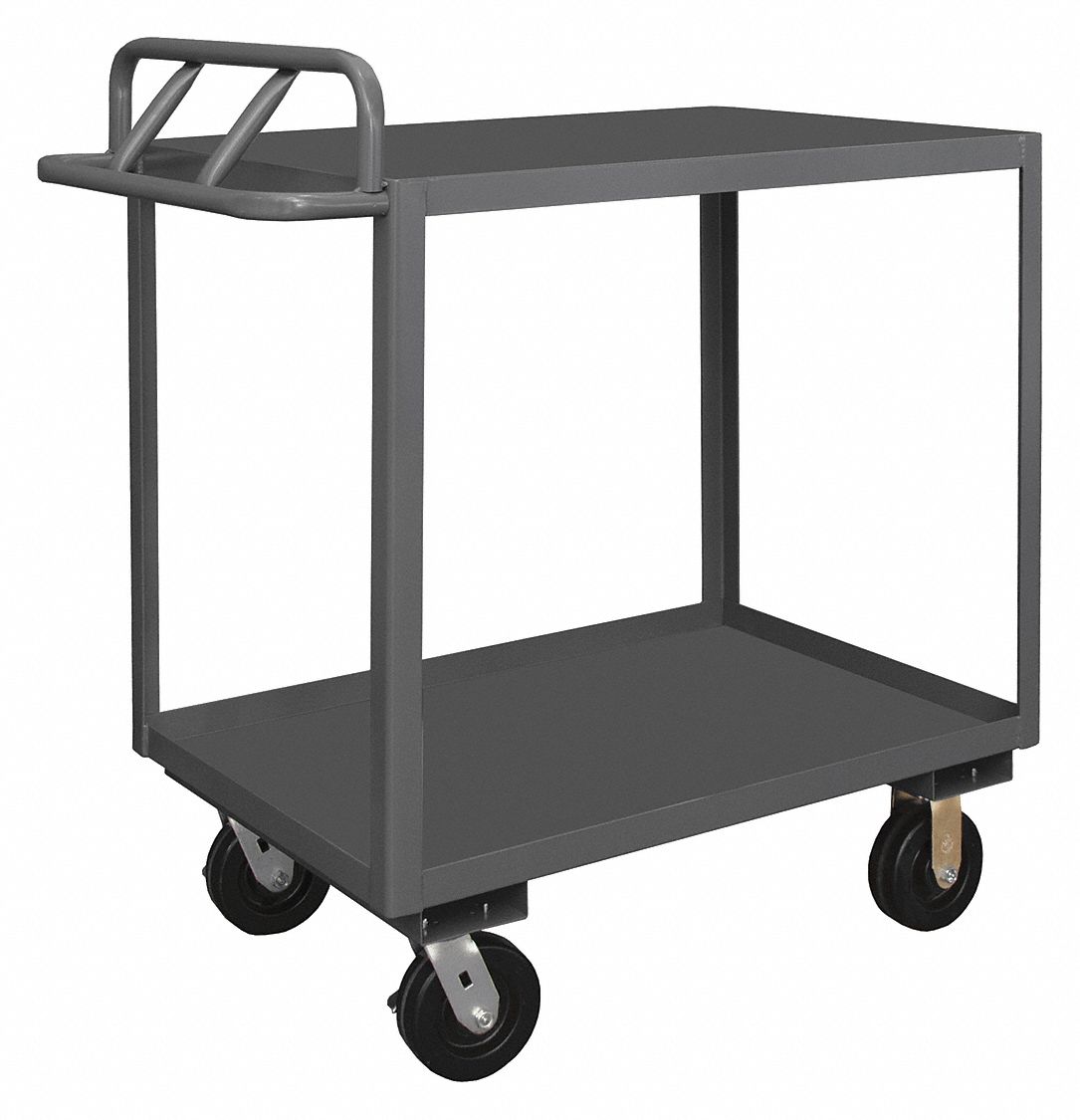 3,600 lb Load Capacity, 2 Shelves, Utility Cart with Lipped & Flush ...