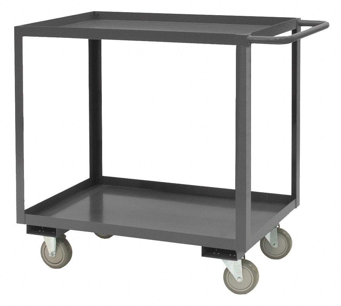 UTILITY CART WITH LIPPED METAL SHELVES, 1,200 LB LOAD CAPACITY, 30 IN X 18 IN, FLAT