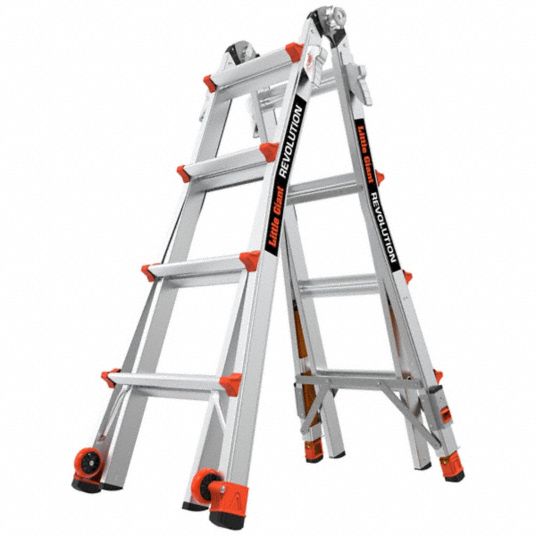 LITTLE GIANT, 4 to 7 ft, 300 lb Load Capacity, Multipurpose Ladder ...