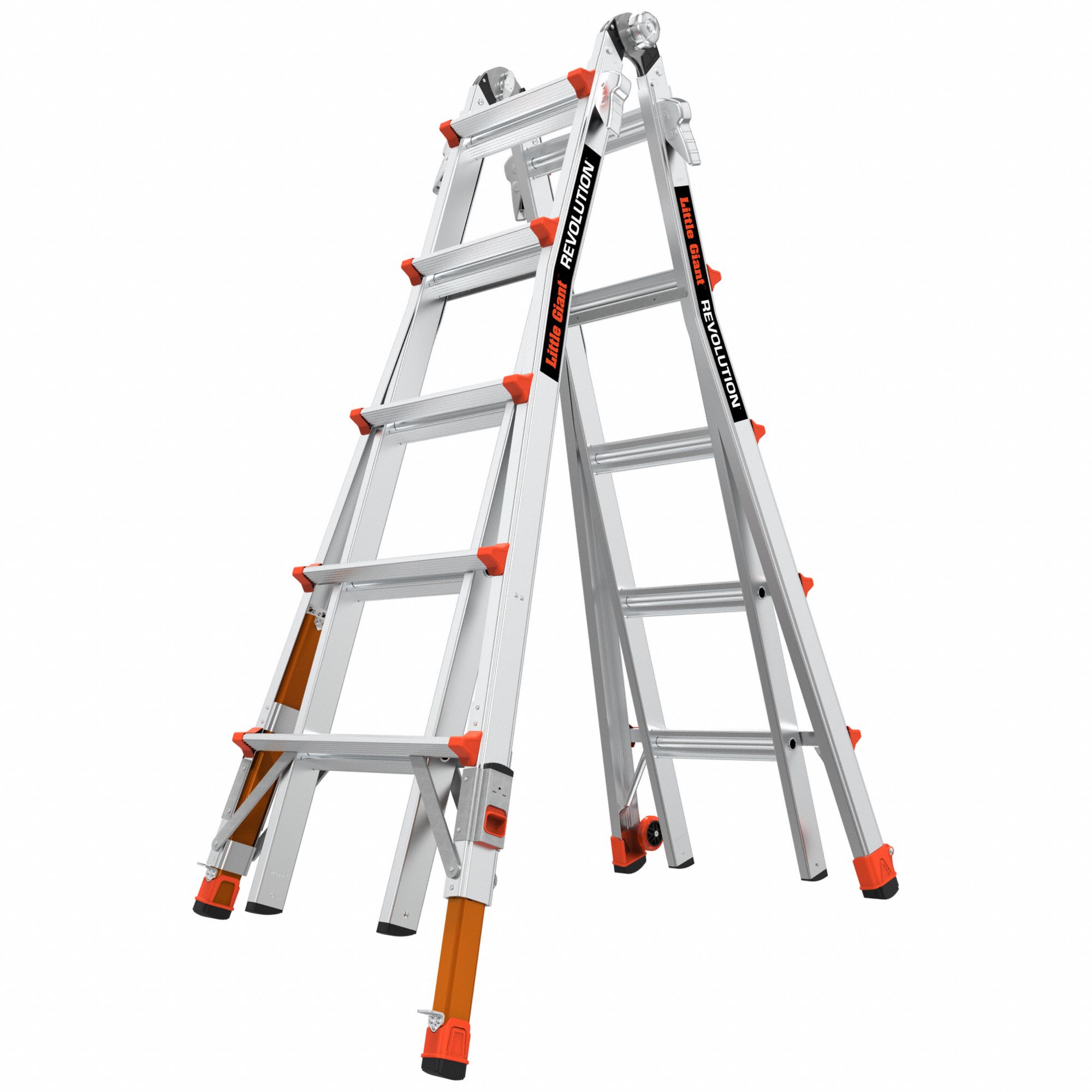 Combination Ladder: 6 Configurations, Aluminum, 300 lb Load Capacity, 43 lb Wt