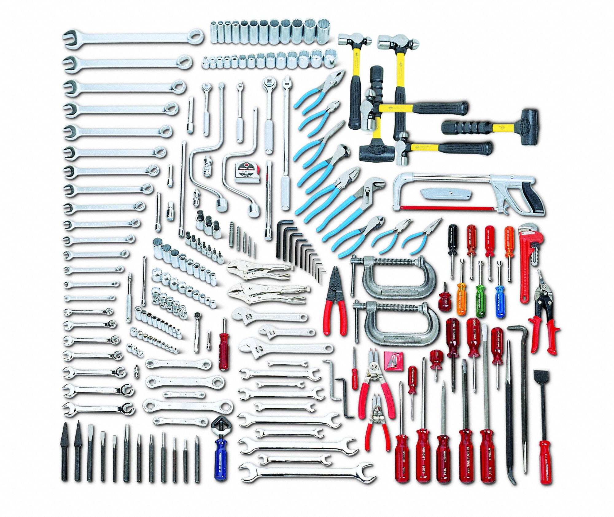 WRIGHT, 218 Total Pcs, SAE, Fractional Intermediate Tool Set - 868VC8 ...