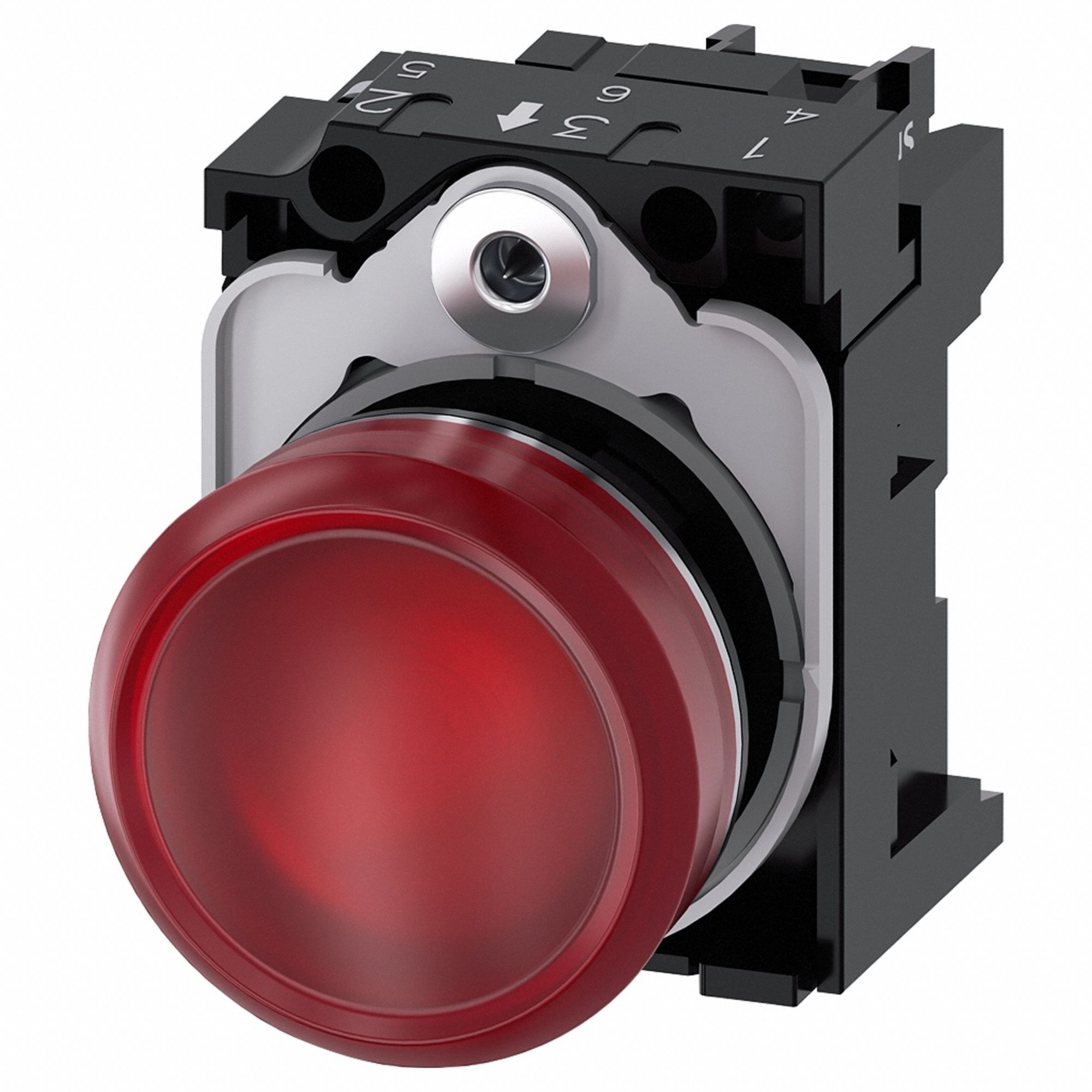 Pilot Light: 22 mm Panel Mounting Size, Red, LED, 110 V AC Max Volt Rating (Supply)