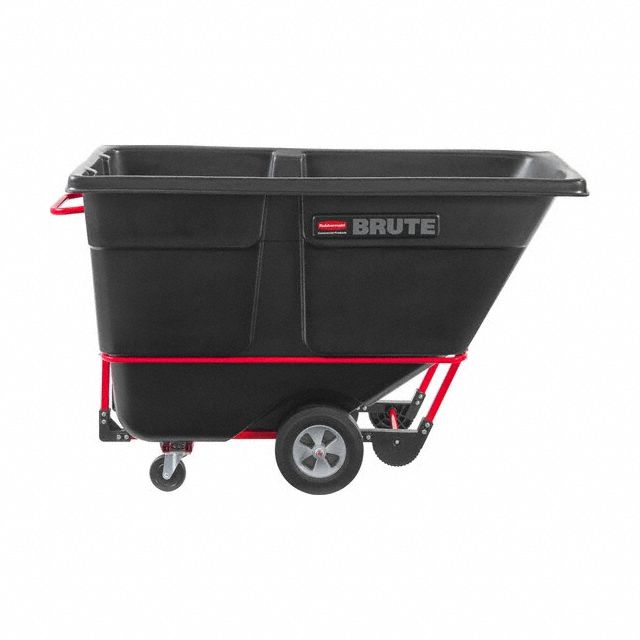 Forkliftable Plastic Tilt Truck: 27 cu ft Cubic Foot Capacity, Black