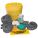 SPILL KIT, 11 GALLON ABSORBED PER KIT, GOGGLES/PAIR NITRILE GLOVES, YELLOW