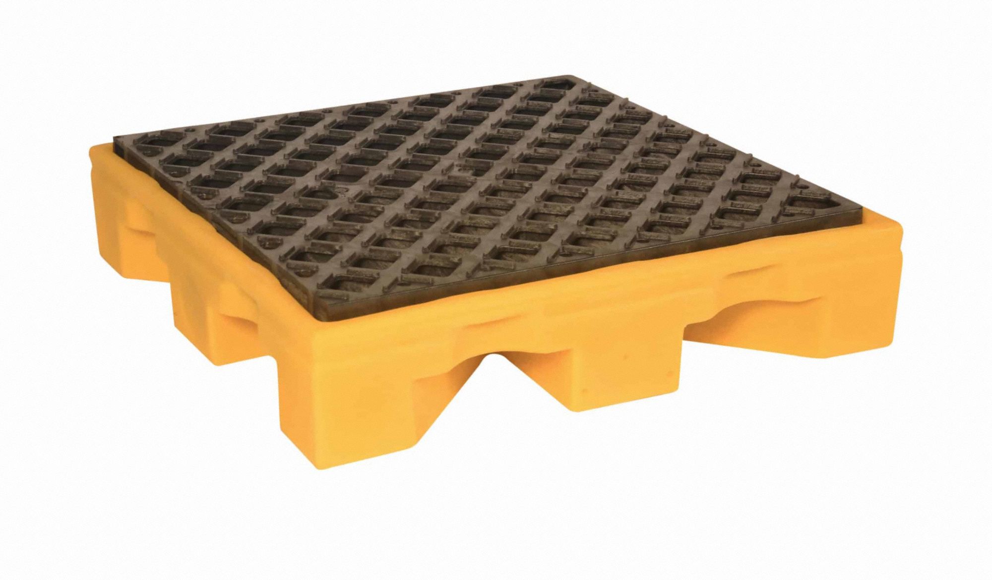 Spill Deck: For 4 Drums, 44 gal Spill Capacity, 6, 000 lb Load Capacity, Yellow, For 0 IBC