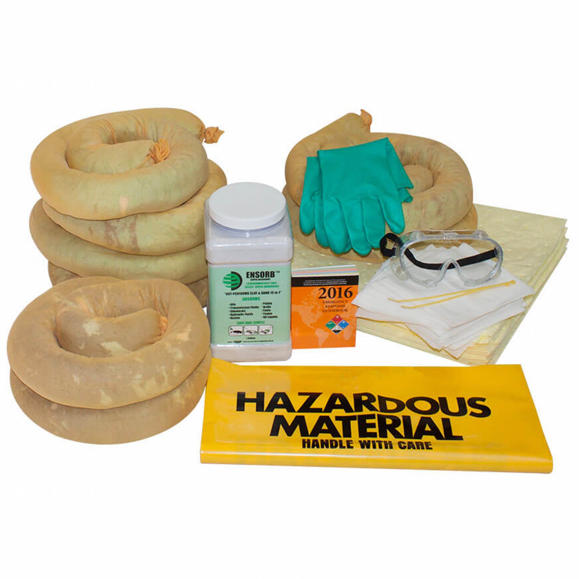 ENPAC, 11 gal Volume Absorbed Per Kit, Goggles/Pr Nitrile Gloves, Spill ...