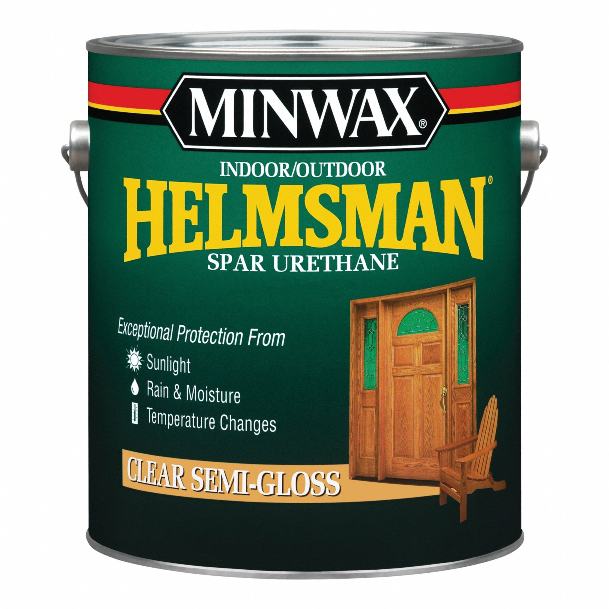 Finish: Varnish, Exterior/Interior, Oil, 1 gal Container Size, Wood, Semi-Gloss, Clear, Clear