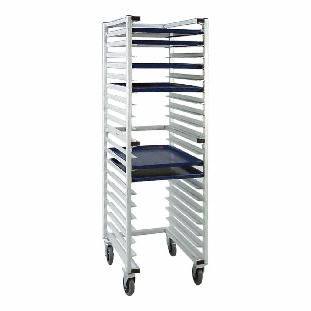 Nesting "U" Type Pan Rack: 20 Slots, 3 in Betw Shelves, 20 3/8 in Wd, 26 in Dp