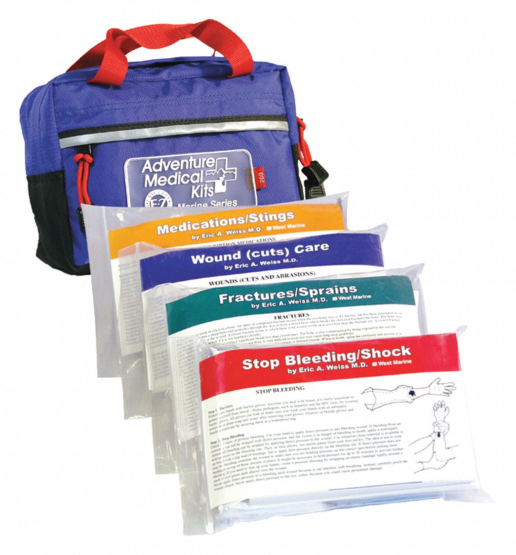 Emergency Medical Kit,  1 to 6 People Served,  Number of Components 66,  Number of Pockets 8