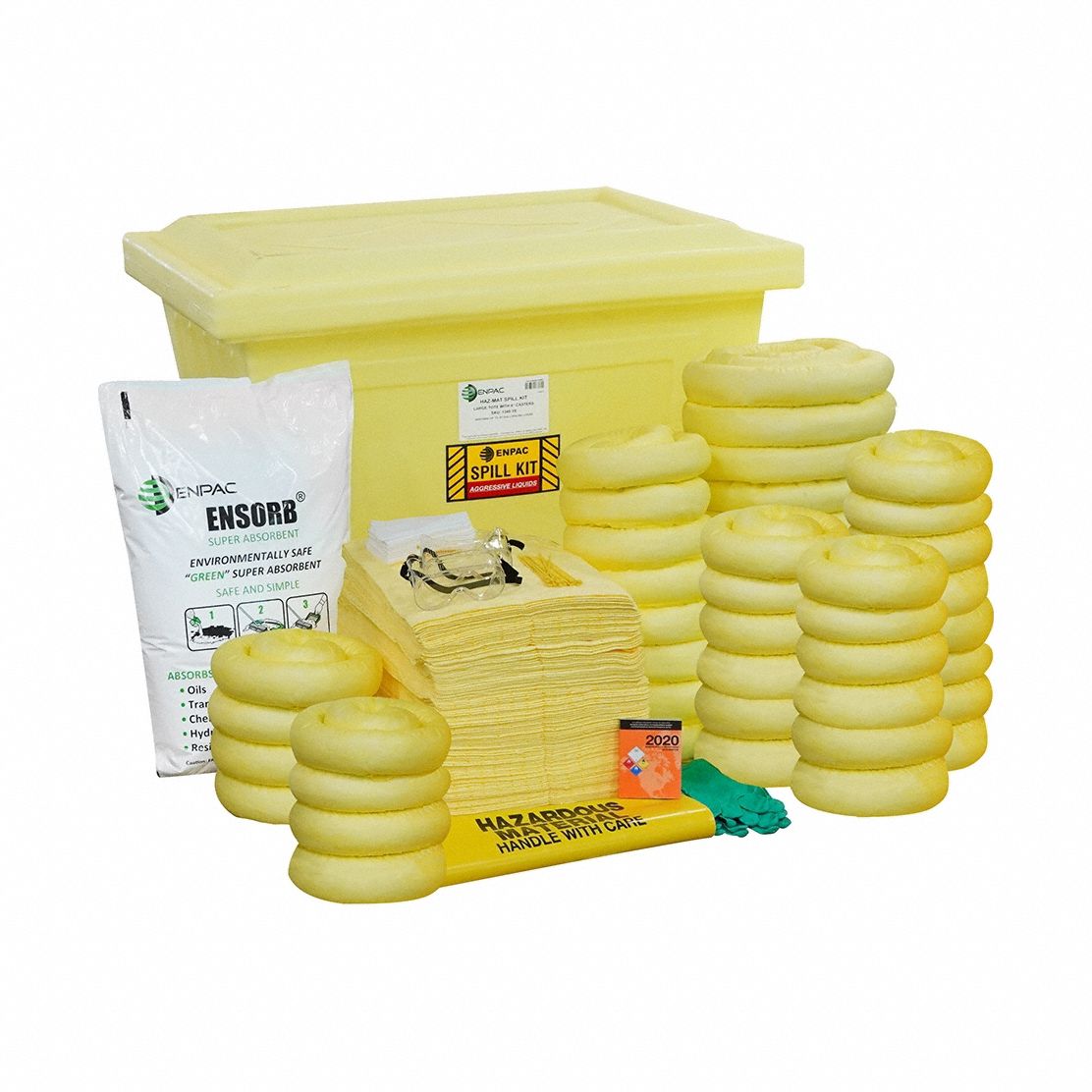 Spill Kit,  Fluids Absorbed Acids,  Container Type Tote,  500 lb Container Capacity