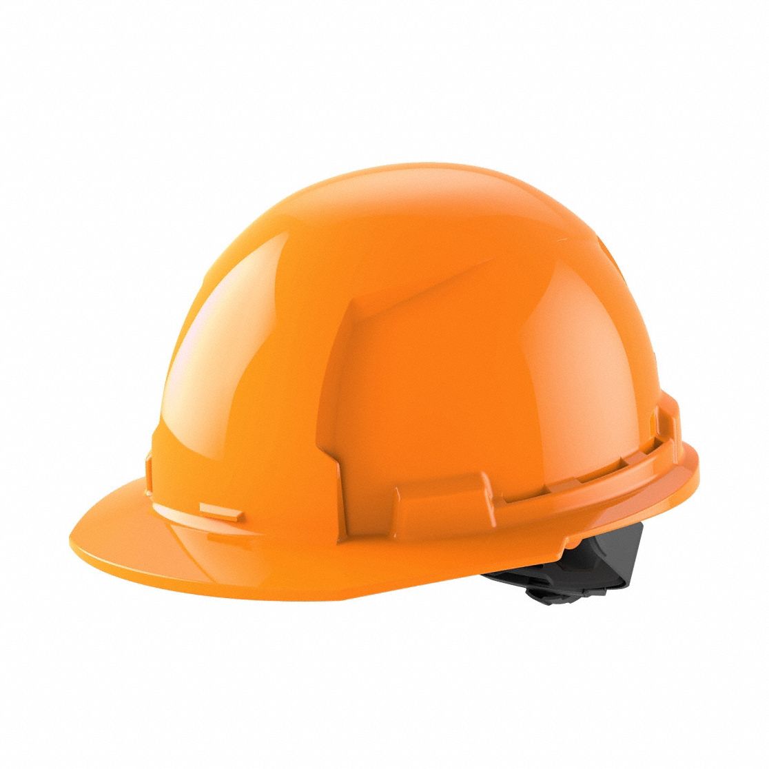 Hard Hat: Orange, No Graphics, Swing Ratchet (4-Point), Ratchet, Polyethylene, Side-Slots