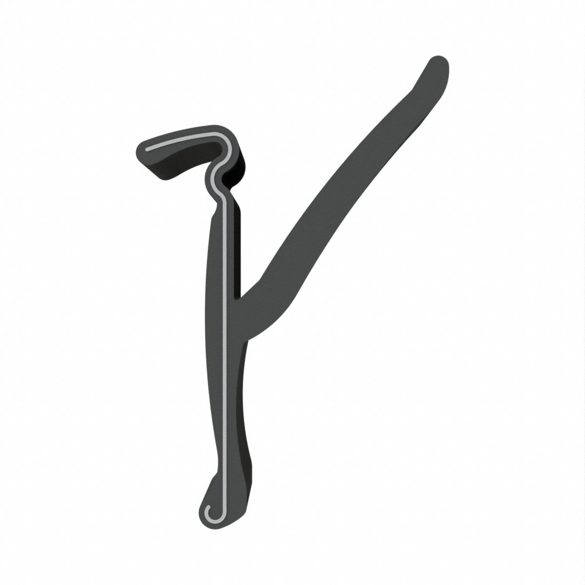 Edge Trim: Side Flap, 8 ft Overall Lg, Rubber Outer