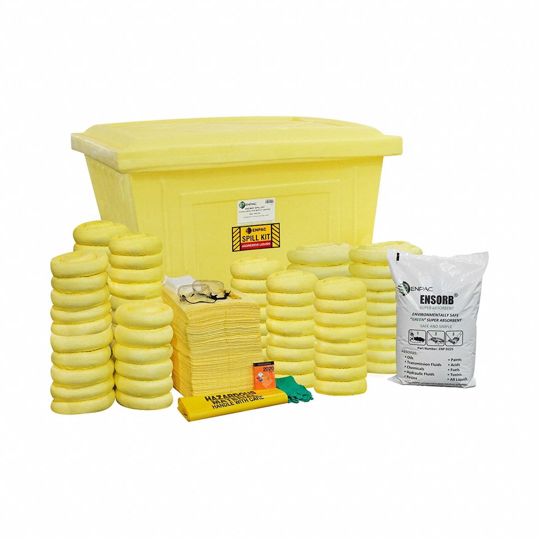 Spill Kit,  Fluids Absorbed Acids,  Container Type Tote,  500 lb Container Capacity