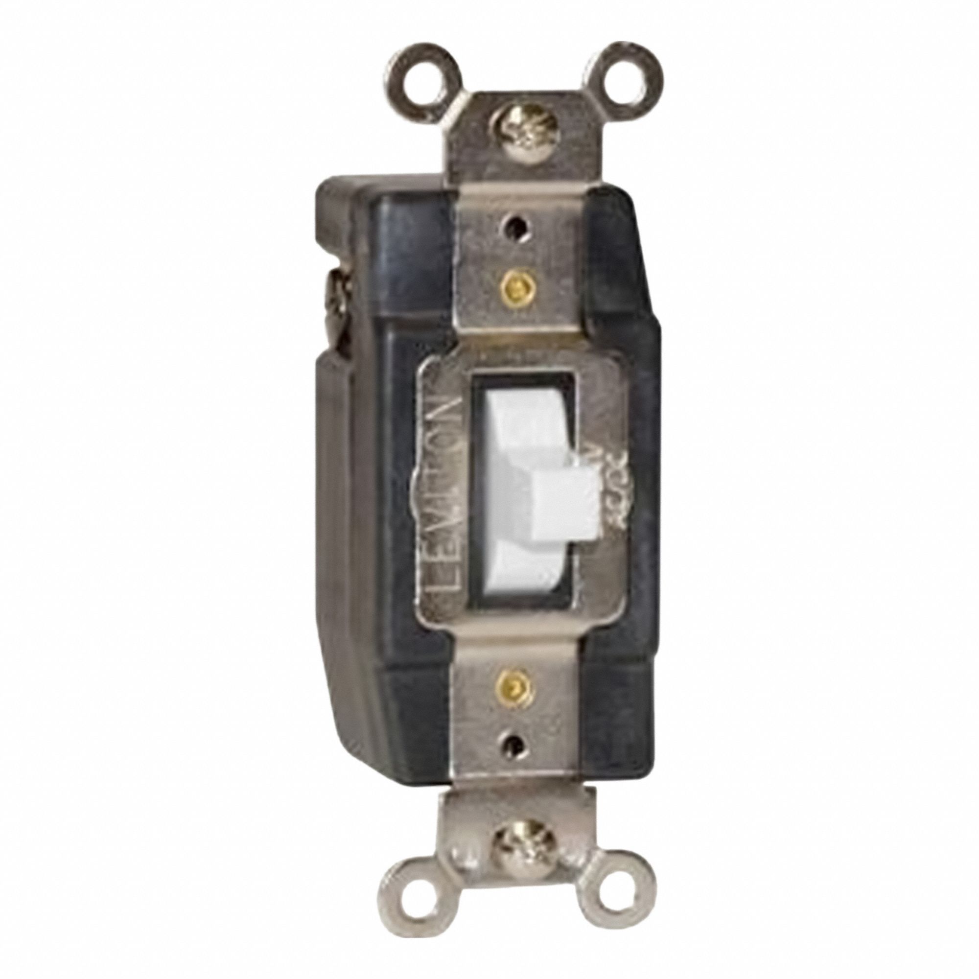 AC Quiet Switch: Toggle Switch, Single Pole/Double Throw, White, 0.125, 30V AC/DC, Screw Terminals