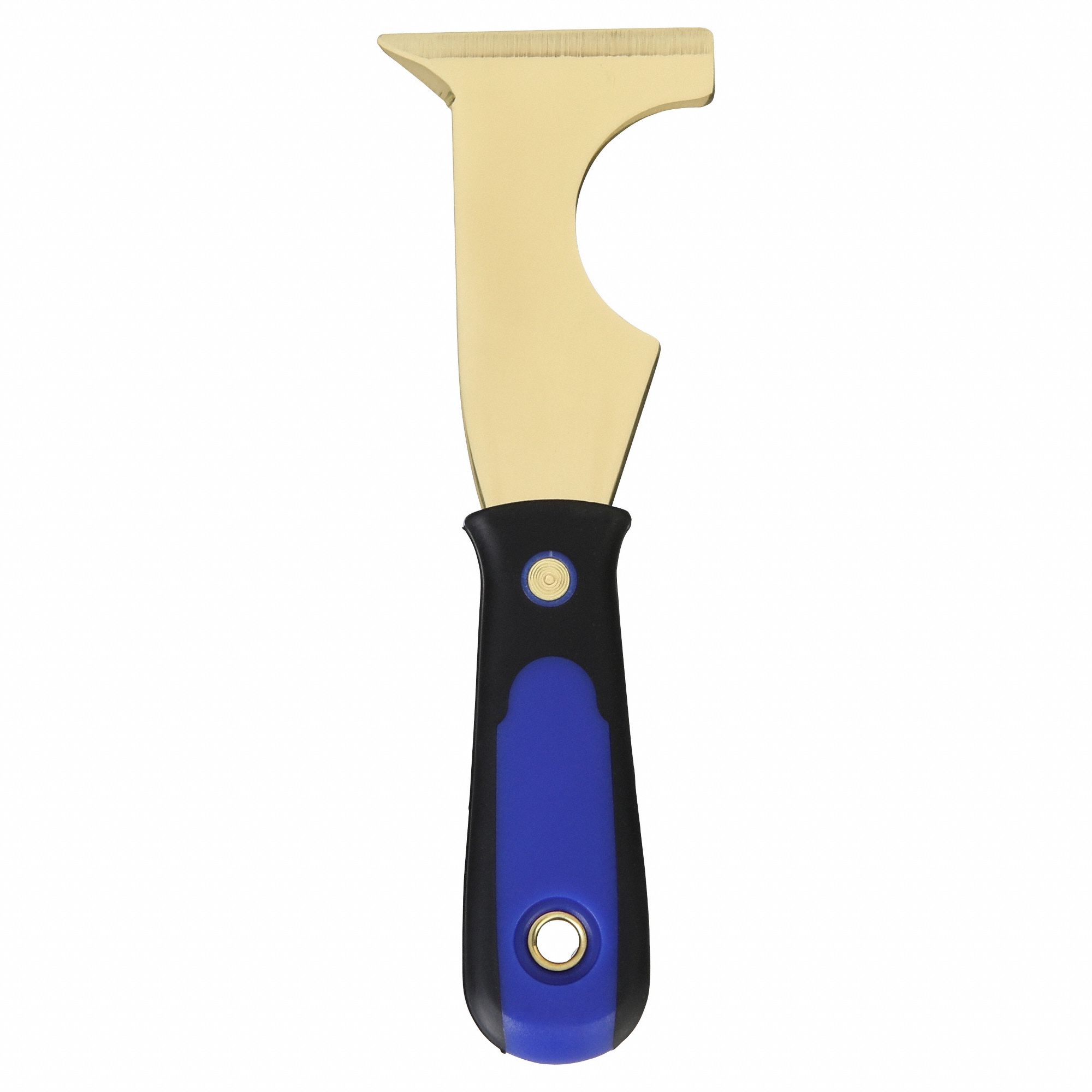 PAINTERS TOOL, BRASS, 2 1/2 IN BLADE W, 3 1/2 IN BLADE L, PLASTIC HANDLE