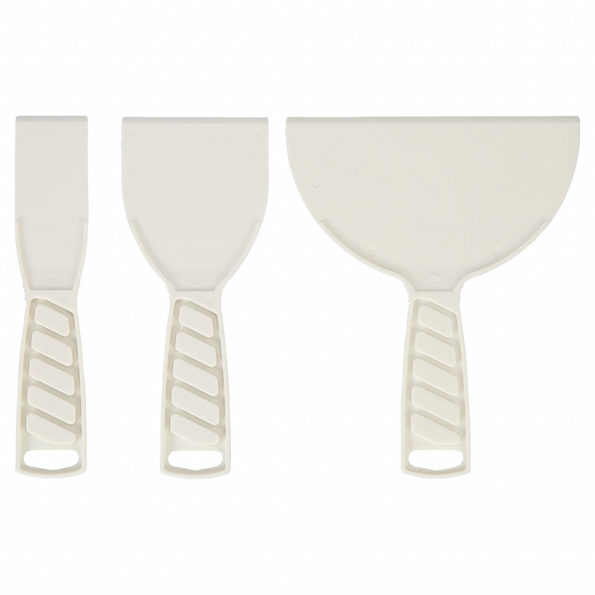 PUTTY KNIFE SET, BLD. MAT. POLYPROPYLENE, POLYPROPYLENE HANDLE, TAPERED BLADE SHAPE