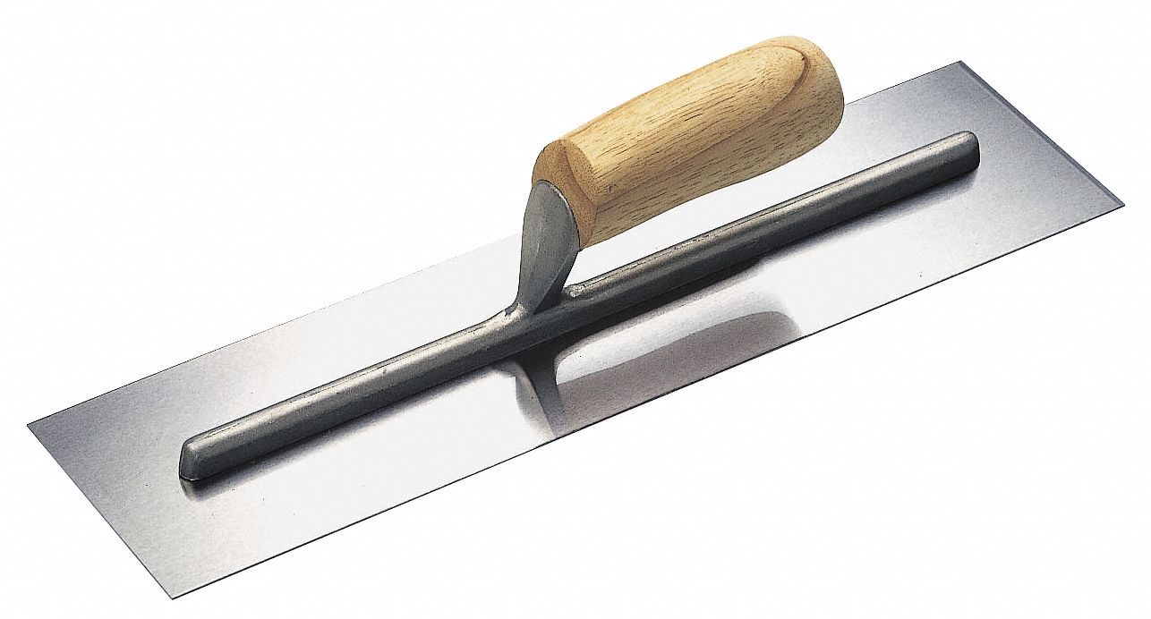 SQUARE-END FINISHING TROWEL, CARBON STEEL BLADE, SQUARE BLADE, 4 IN BLADE W