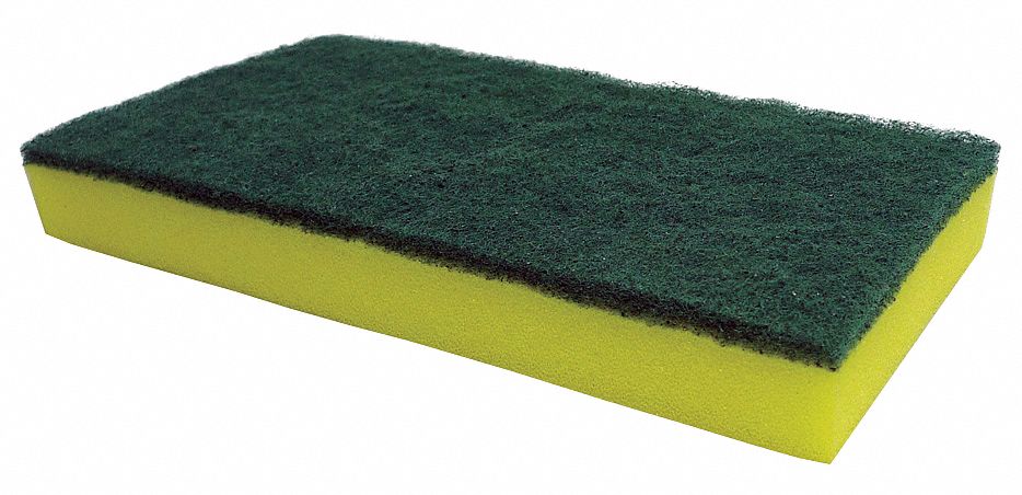 Sponge Scrubber 9x4-1/2 In Green/Yellow