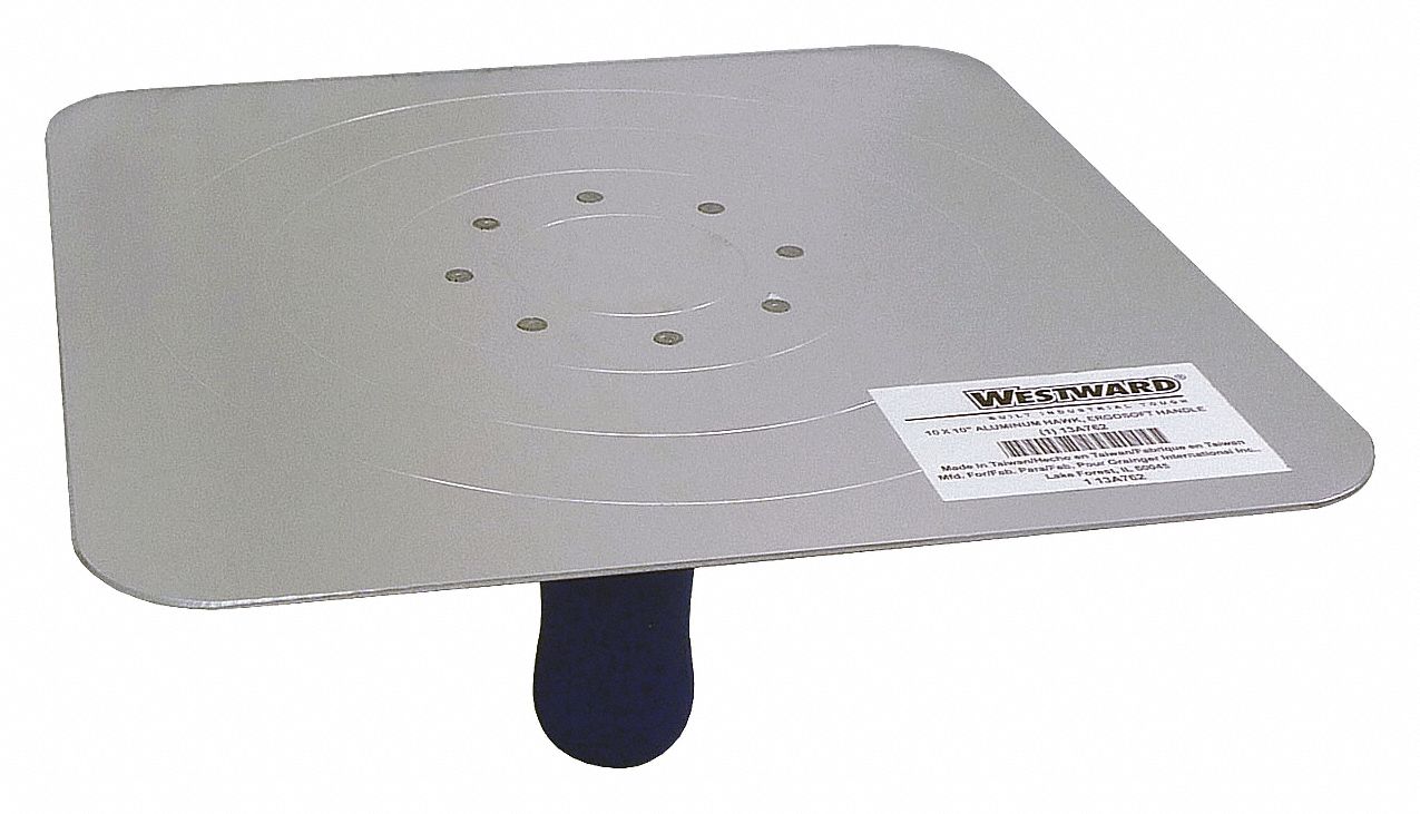 DRYWALL HAWK, 10 IN OVERALL W, 10 IN OVERALL L, ERGOSOFT HANDLE, ALUMINUM BLADE