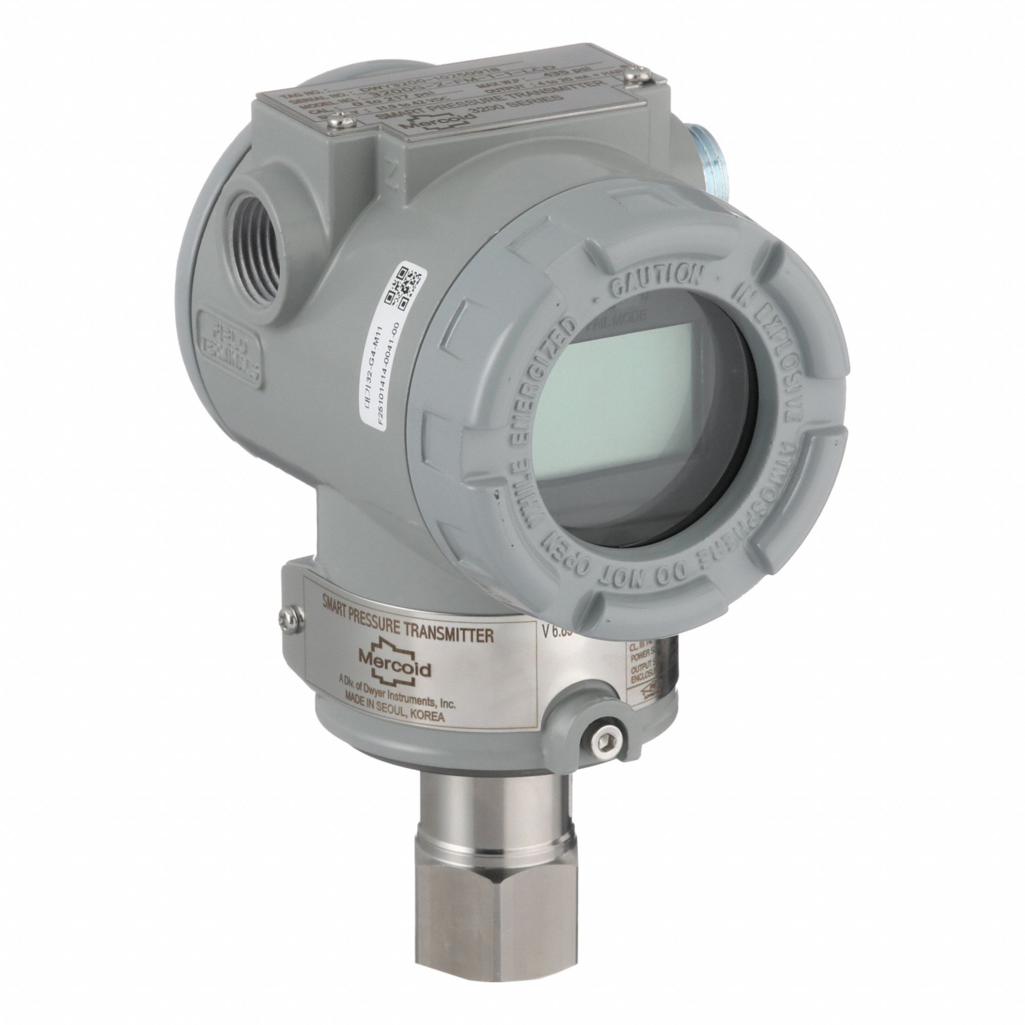 Indicating Transmitter: -14.5 psi to 217 psi, 4 to 20mA DC / HART Comm, Screw Terminals, IP66 /4X