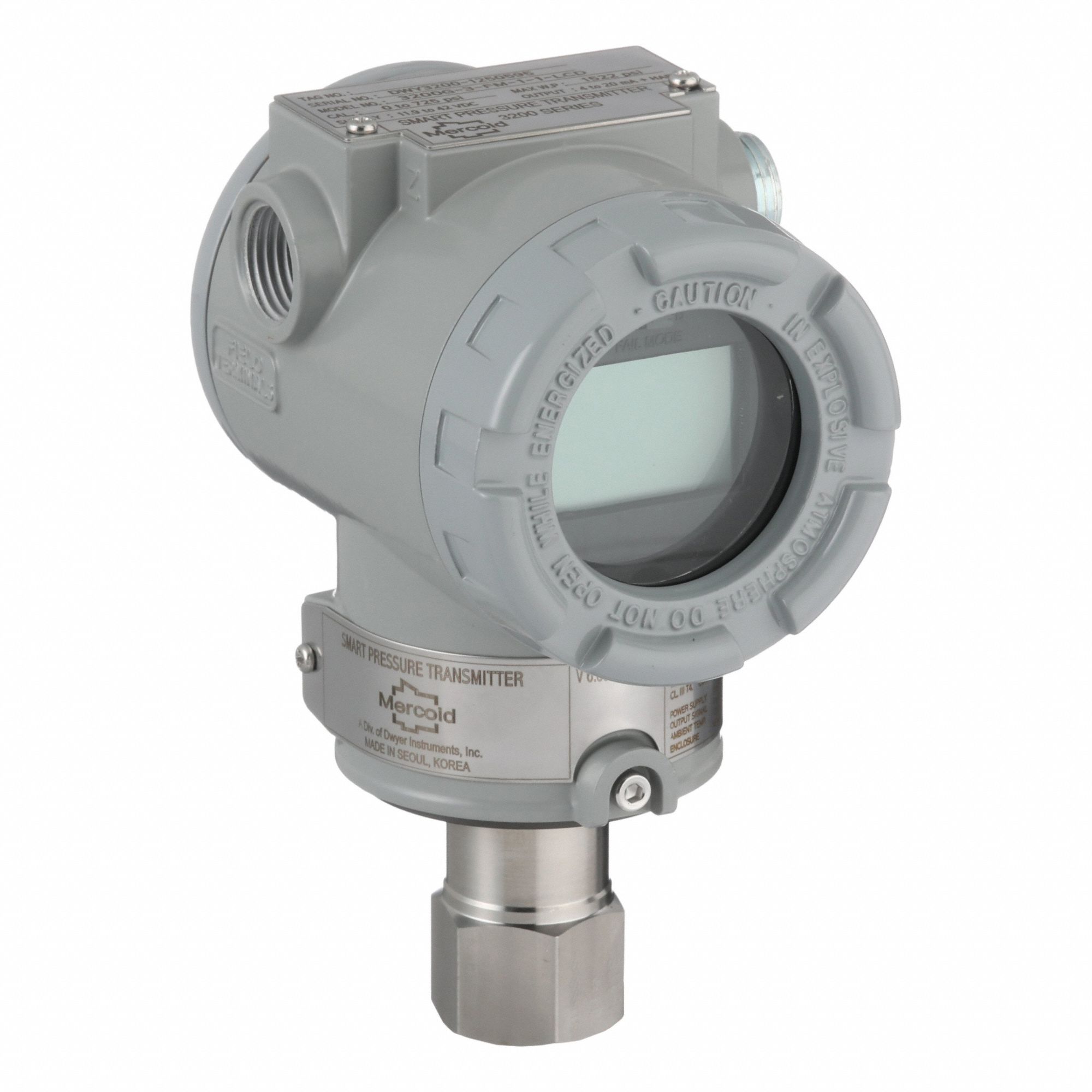 Indicating Transmitter: 0 psi to 725 psi, 4 to 20mA DC / HART Comm, Screw Terminals, IP66 /4X