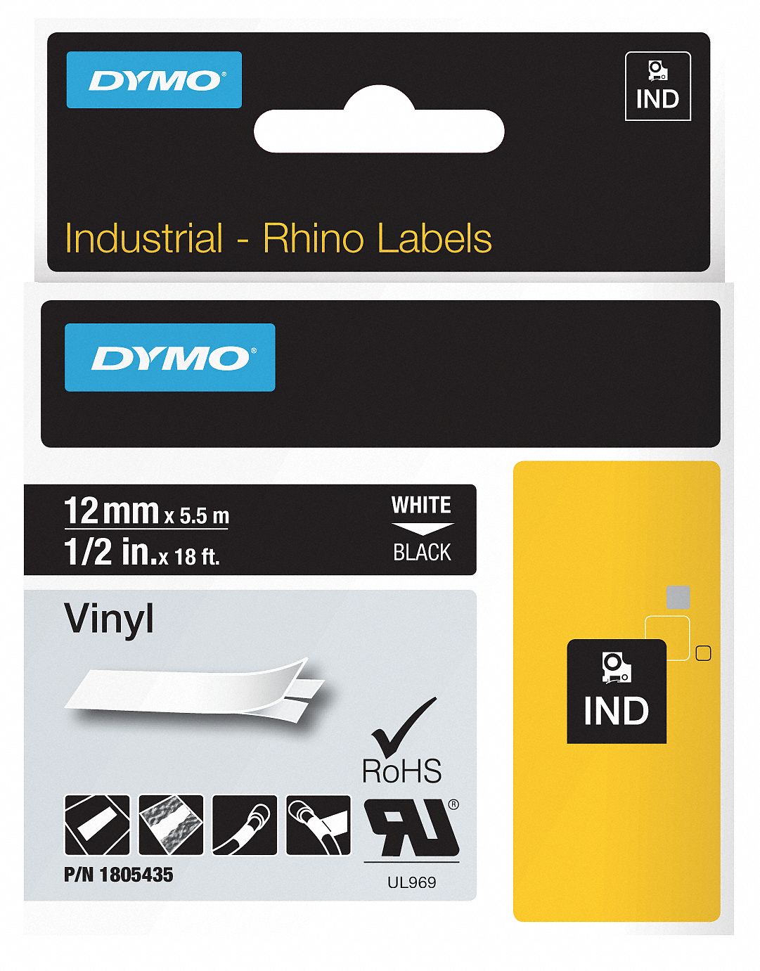 ETIQUETTES  RHINO VINYLE NOIR 1/2 P