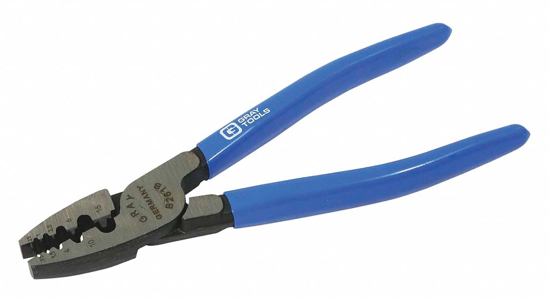 PLIERS CRMPNG, 25 - 5 AWG, 7 X 2 X 0.5 IN, 1 3/8 IN JAW, PVC