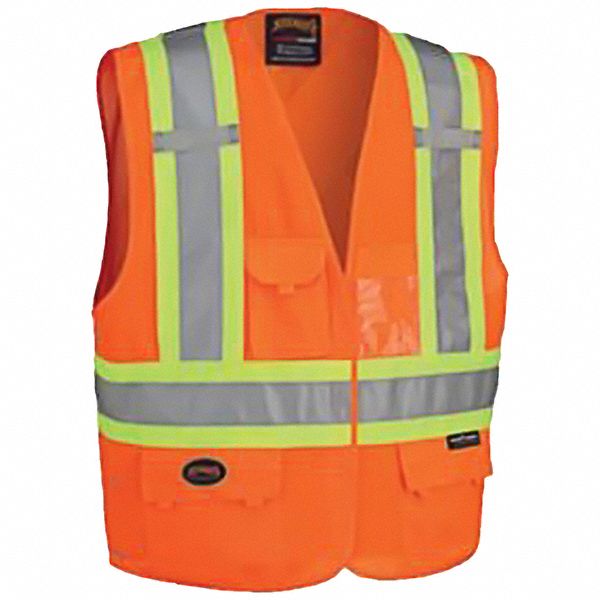 SAFETY VEST,ORANGE,SZ 4XL/5XL,POLYESTER