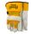 LEATHER GLOVES, GUNN CUT, WING THUMB, UNLINED, L/SZ 9, YELLOW/WHITE, COWHIDE/COTTON/POLYESTER, PR