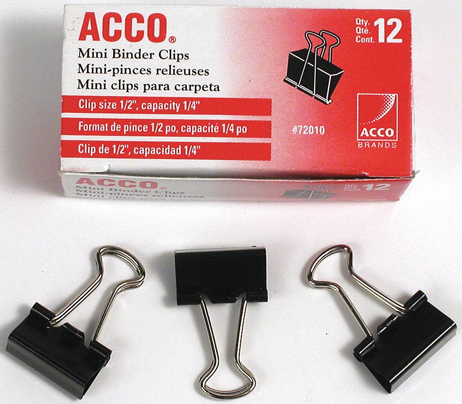 ACCO Binder Clips, Small, 12/Box (72020)