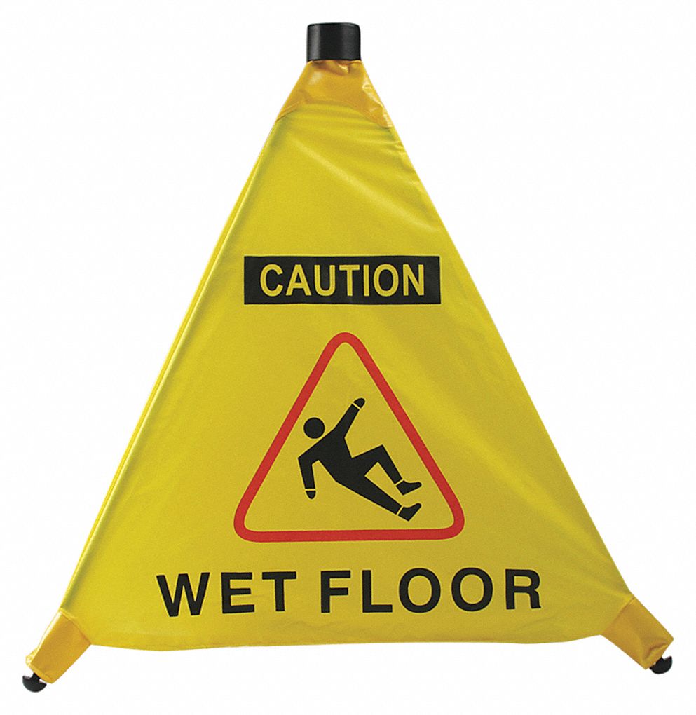 POP-OUT CONE CAUTION SIGN, YELLOW