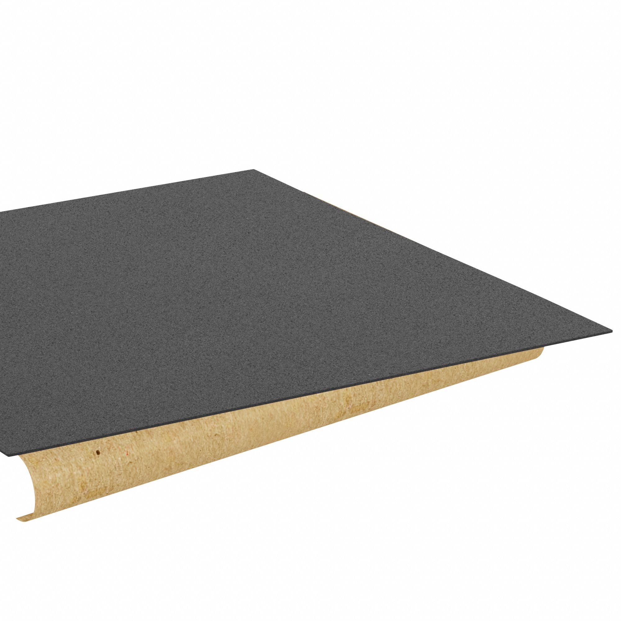 Foam Sheet: Flame-Resistant, 1/32 in Thick, 12 in x 12 in, Black, Open Cell, 1-Sided Adhesive