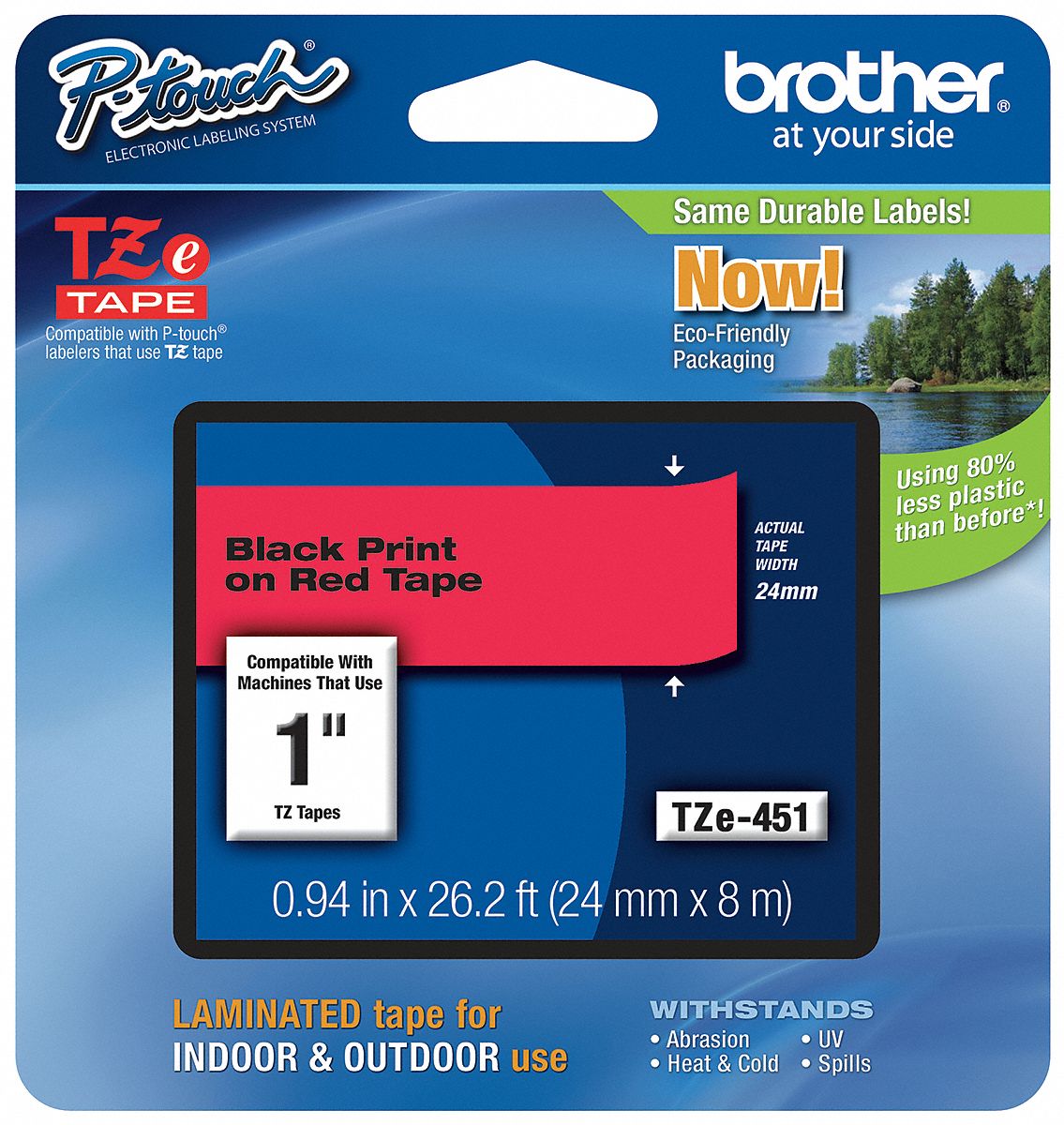 BROTHER Label Tape Cartridge, Label Type Indoor/Outdoor 13C510TZe451