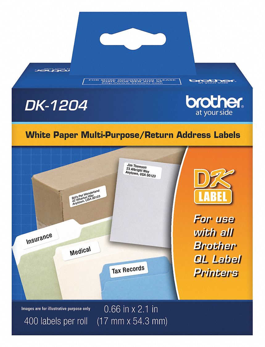 Pre-Cut Label Stock Roll: 2 3/32 in x 21/32 in, 400 Labels