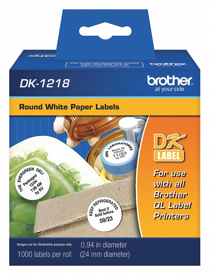 Pre-Cut Label Stock Roll: 15/16 in x 15/16 in, 1, 000 Labels