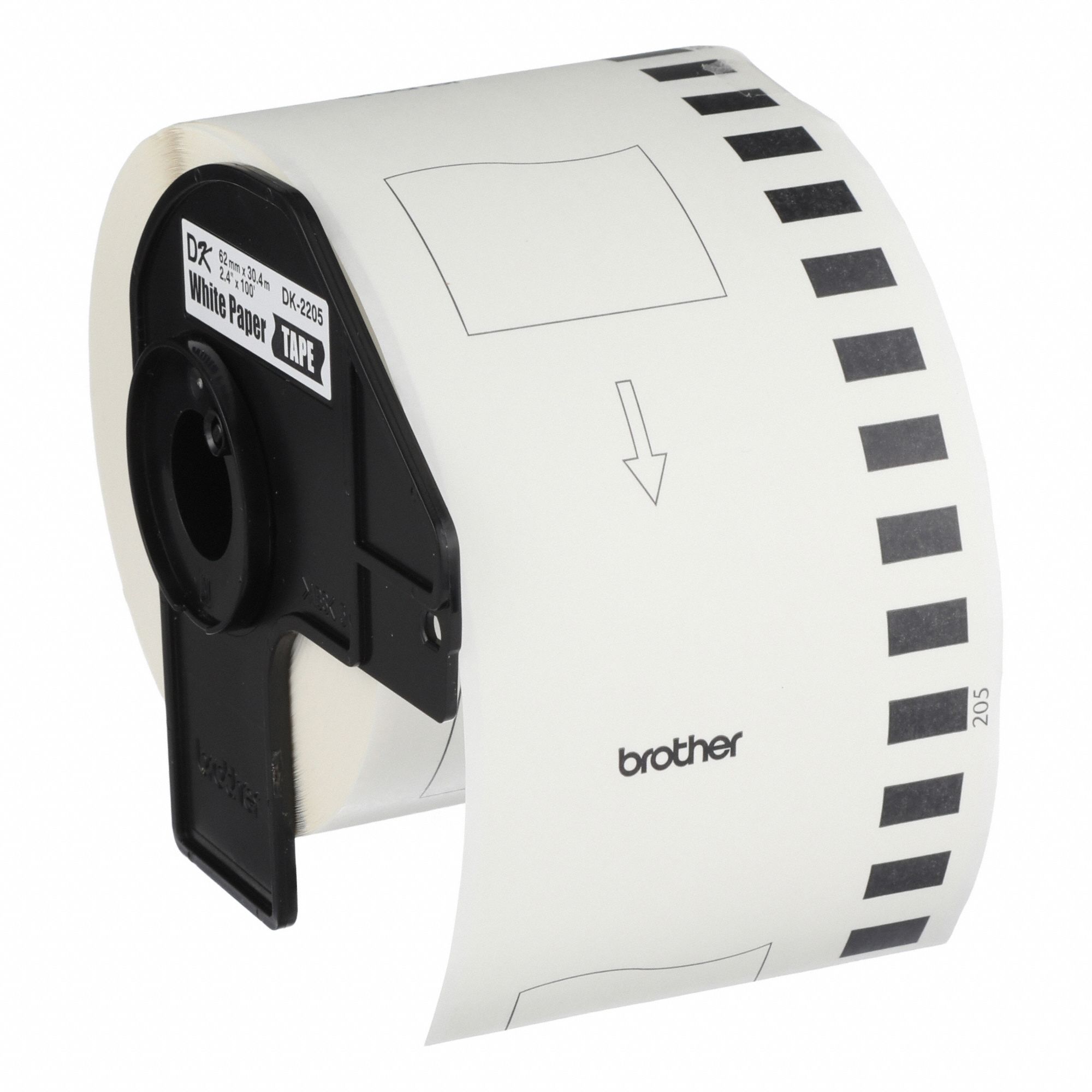 Continuous Label Stock: 2 13/32 in x 100 ft, Paper, White (Matte), Indoor