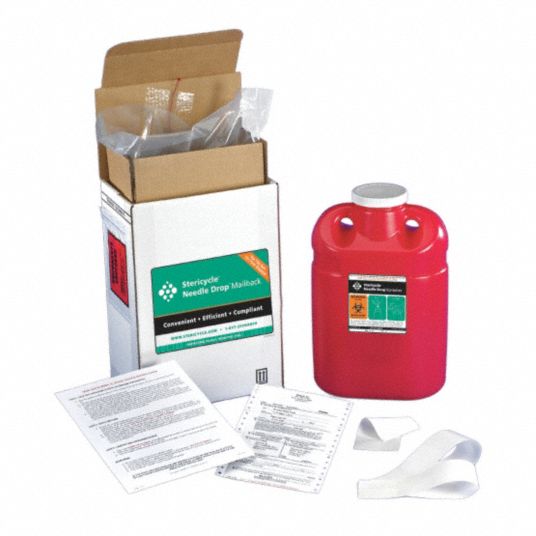 STERICYCLE Sharps Mailback System: Sharps Mailback System, 2 gal Capacity,  Screw On