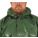 DRAWSTRING RAIN HOOD, L, GREEN, NYLON, SNAPS HOOD ATTACHMENT