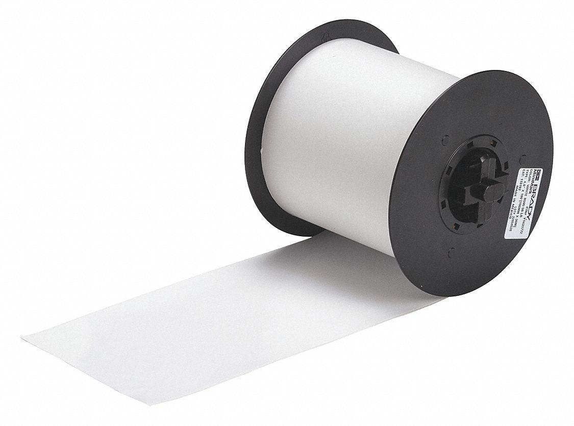 4 in x 100 ft, Vinyl, Continuous Label Roll 13C786113182 Grainger